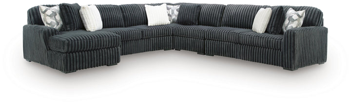 Midnight-Madness 5-Piece Sectional with Chaise - Gunmetal (1)