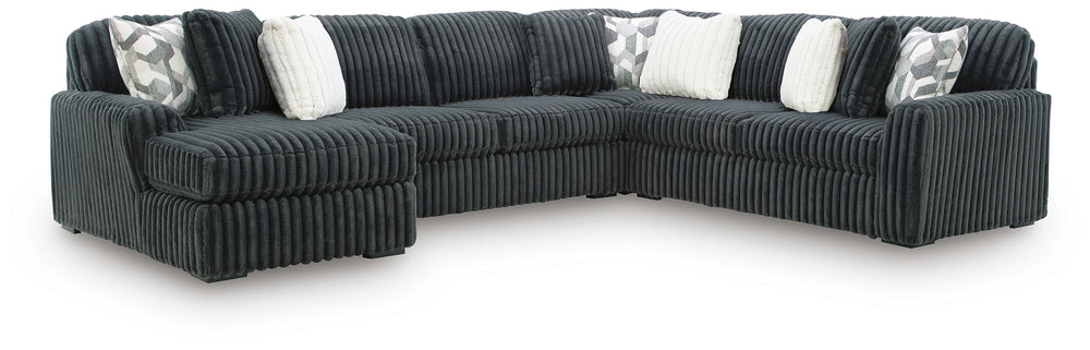 Midnight-Madness 4-Piece Sectional with Chaise - Gunmetal (1)