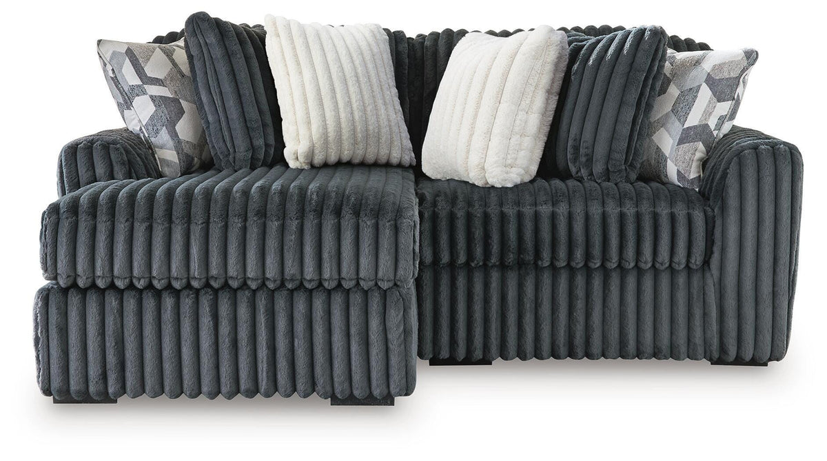 Midnight-Madness 2-Piece Sectional with Chaise - Gunmetal (1)