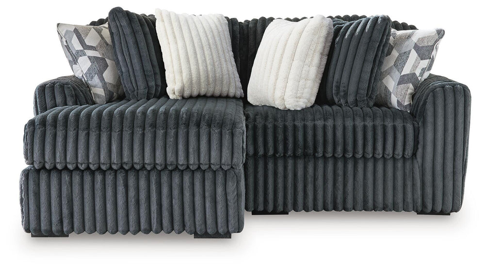 Midnight-Madness 2-Piece Sectional with Chaise - Gunmetal (1)