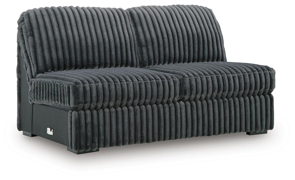 Midnight-Madness Armless Loveseat - Dark Gray (1)