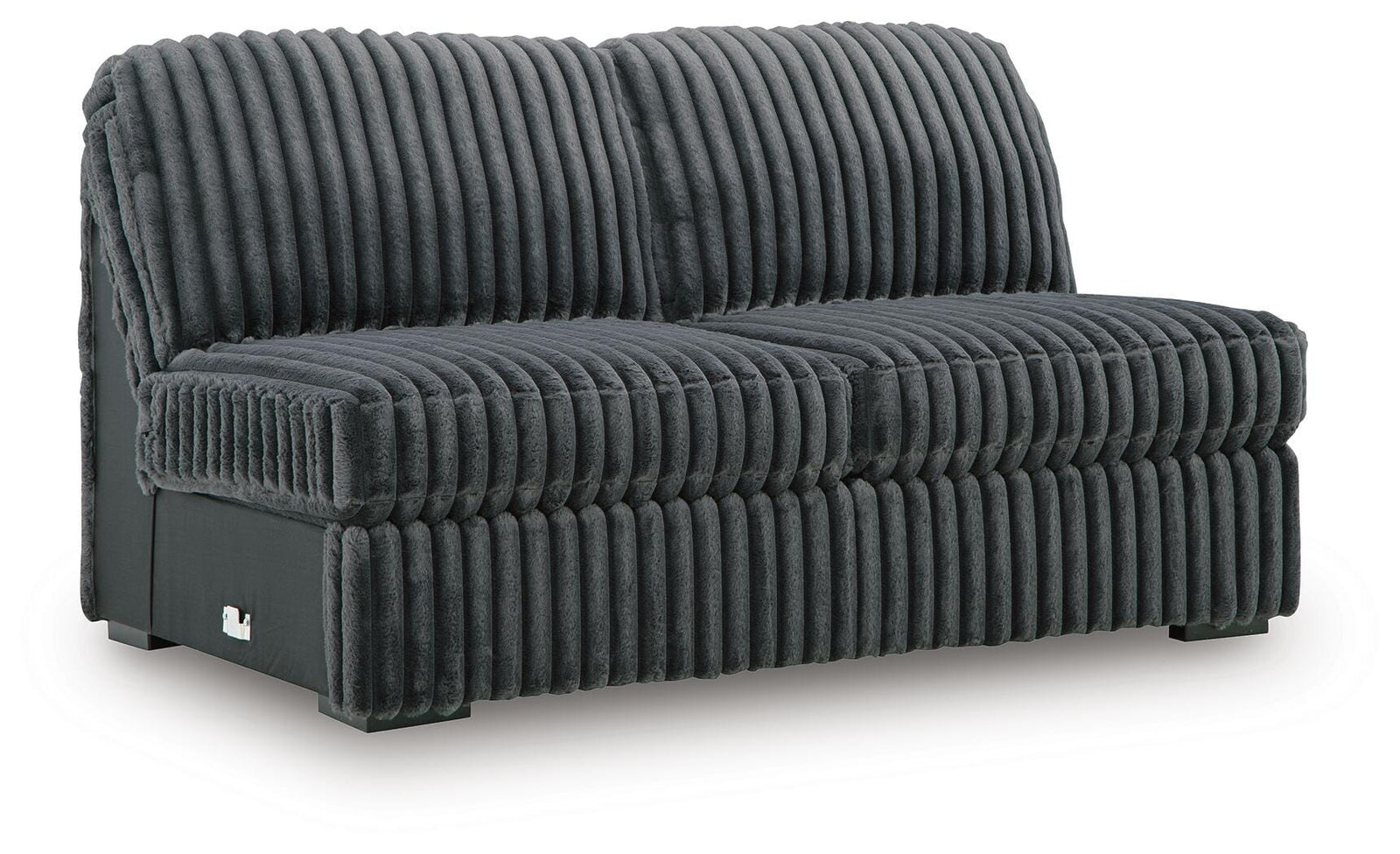 Midnight-Madness Armless Loveseat - Dark Gray (1)
