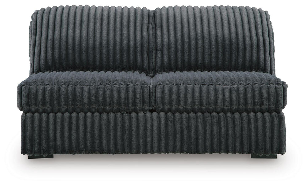 Midnight-Madness Armless Loveseat - Dark Gray (3)