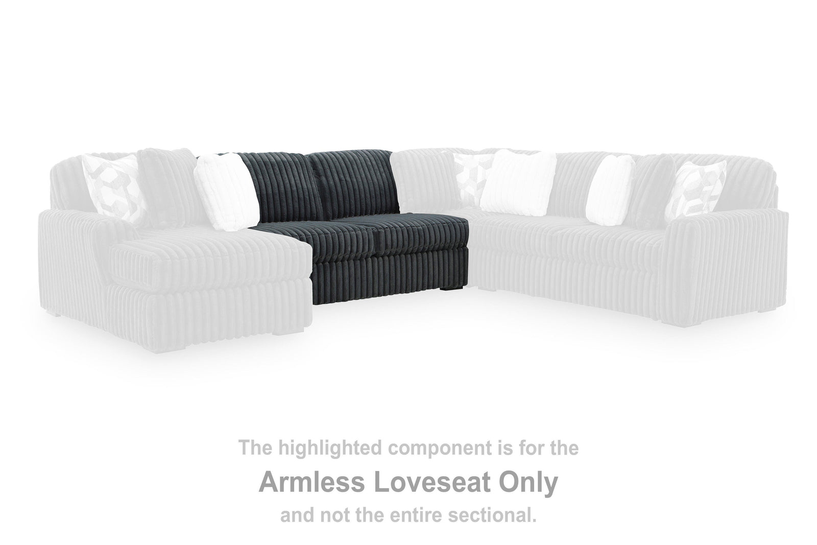 Midnight-Madness Armless Loveseat - Dark Gray (2)