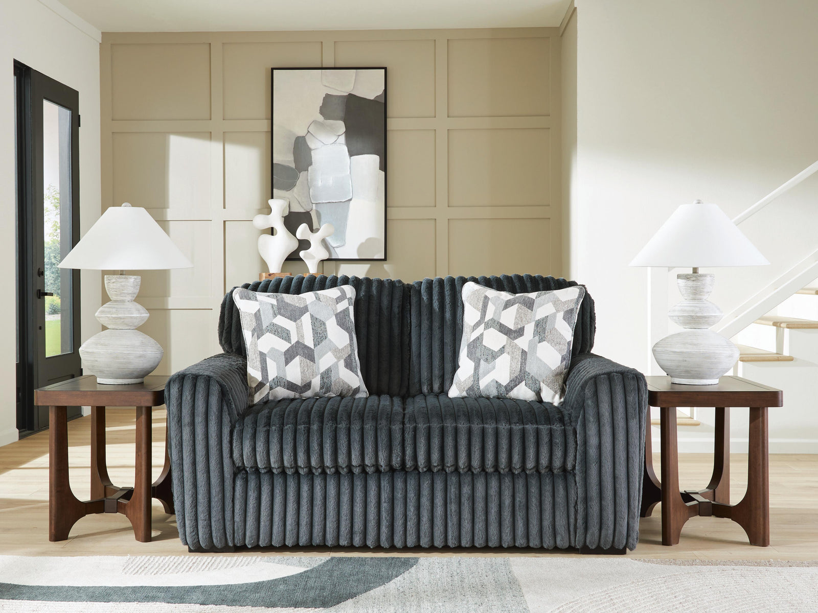 Midnight-Madness Loveseat - Dark Gray (2)