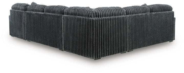 Midnight-Madness 4-Piece Sectional with Chaise - Gunmetal (3)
