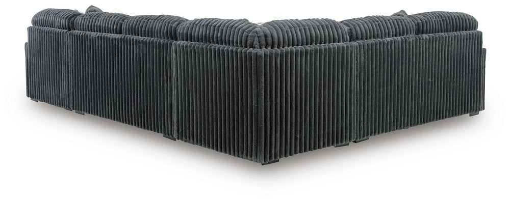 Midnight-Madness 4-Piece Sectional with Chaise - Gunmetal (3)
