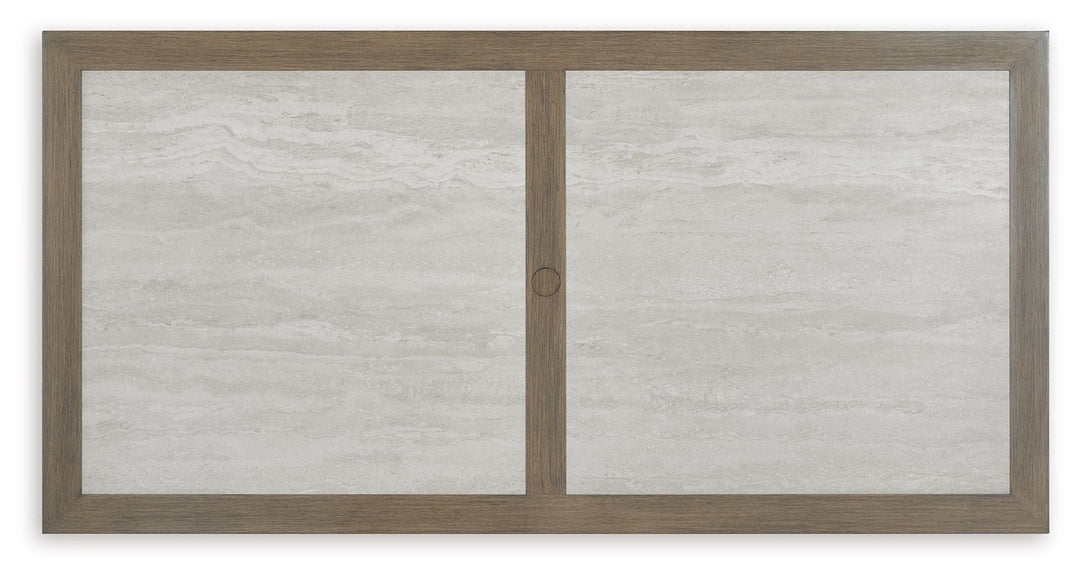 Rainier Ranch - Rectangle Dining Table With Umbrella Option - Brown / Beige