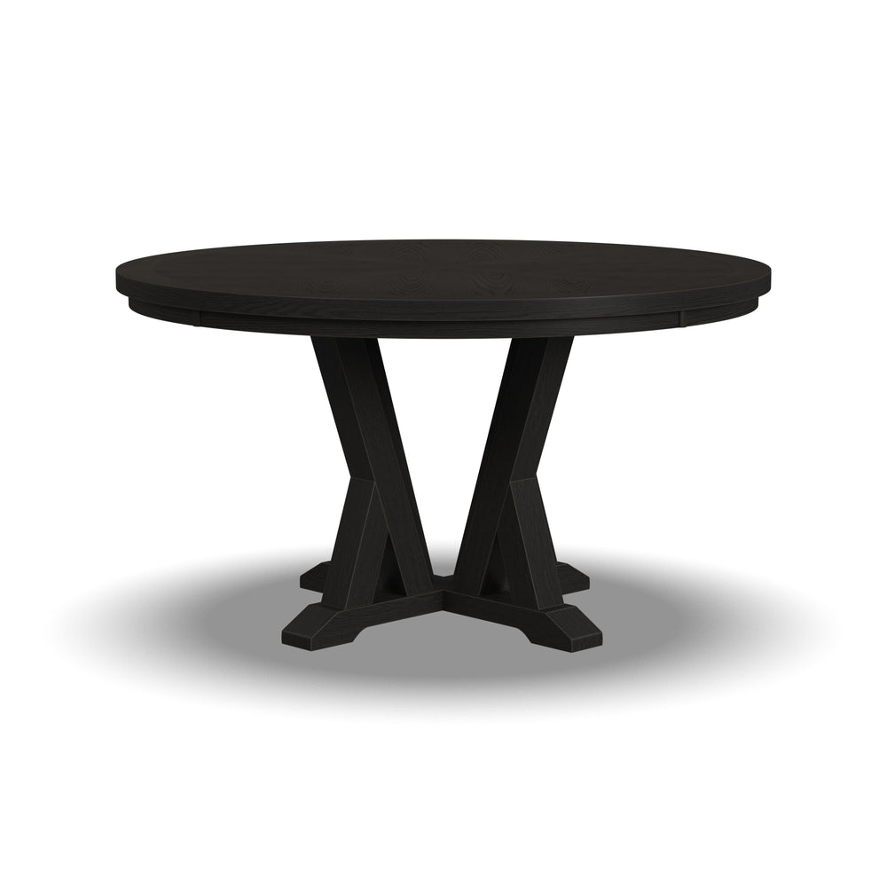 Lattice Round Dining Table Dark Brown