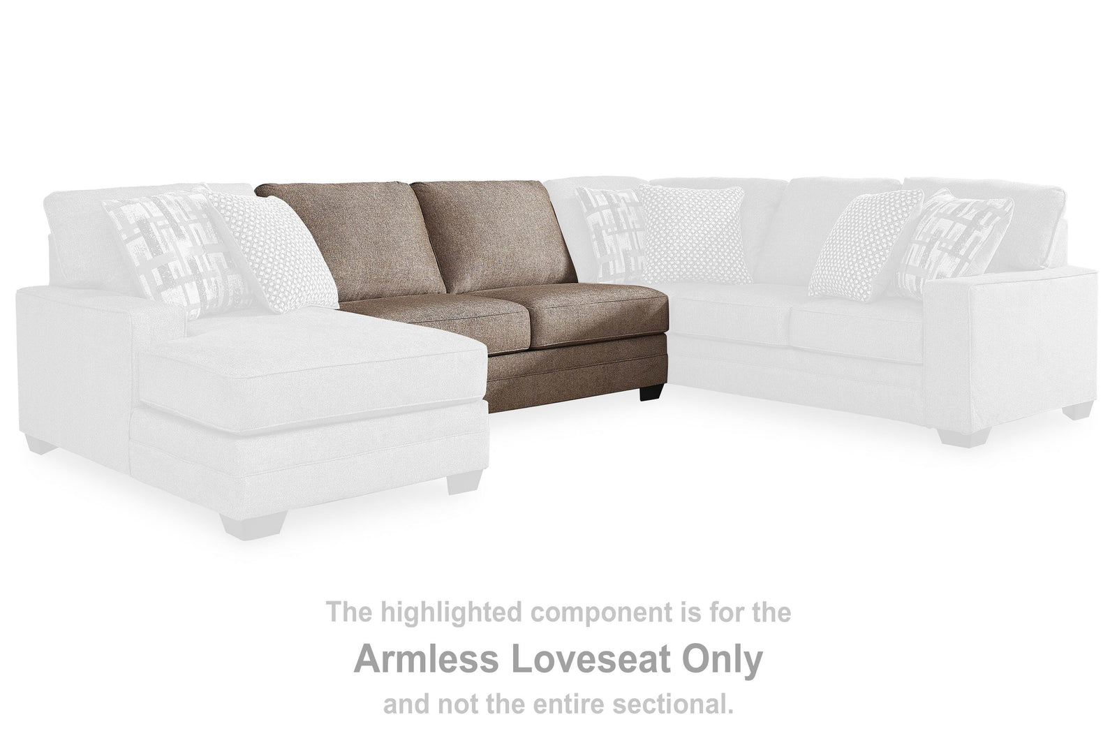 Cannonbrook Armless Loveseat - Light Brown (2)