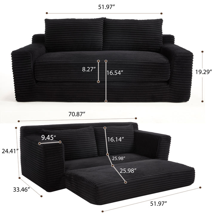 convertible-sofa-sleeper-with-memory-foam-steel-frame-corduroy-fabric