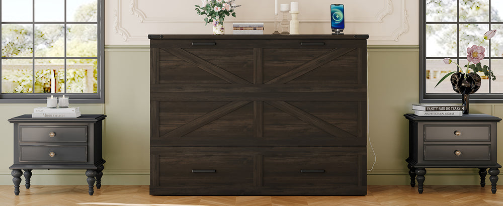 full-size-farmhouse-murphy-cabinet-bed-with-charging-station-and-storage-rustic-gray
