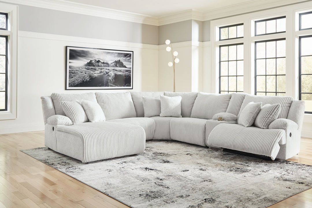 Top Tier - 6-Piece Reclining Sectional With Laf Chaise - Alloy by Ashley Furniture product image