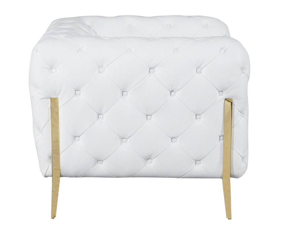 DivanItalia 970 Italian Leather White Loveseat - alternate view 4