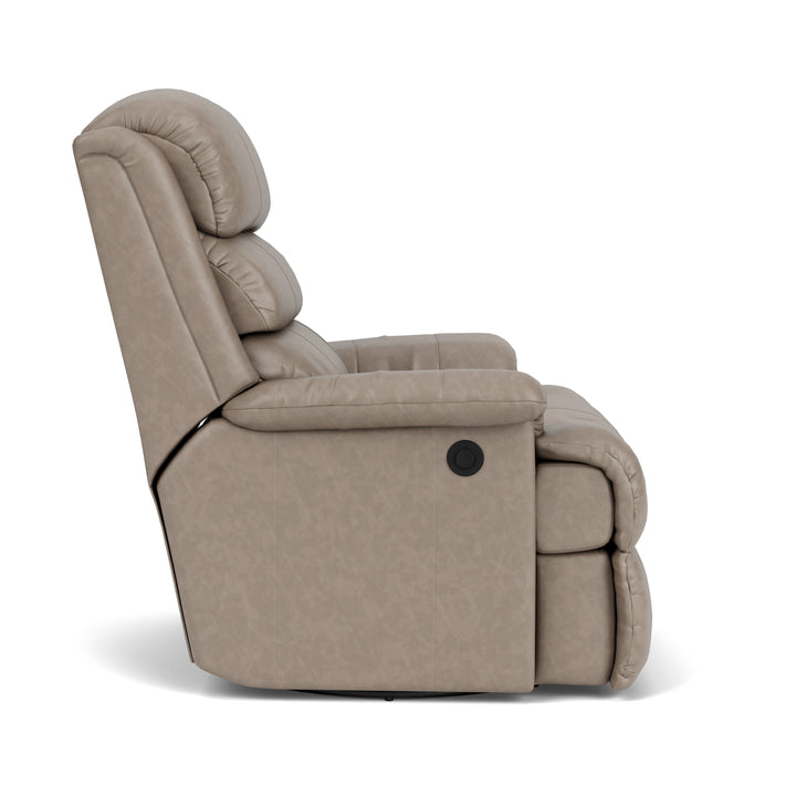 Yukon Leather Swivel Gliding Recliner Beige