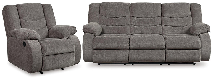 Tulen Reclining Sofa and Recliner - Gray (1)