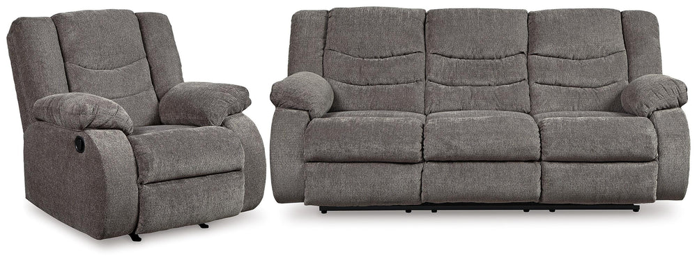 Tulen Reclining Sofa and Recliner - Gray (1)