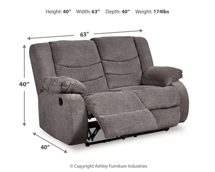 Tulen Reclining Loveseat - Gray (4)