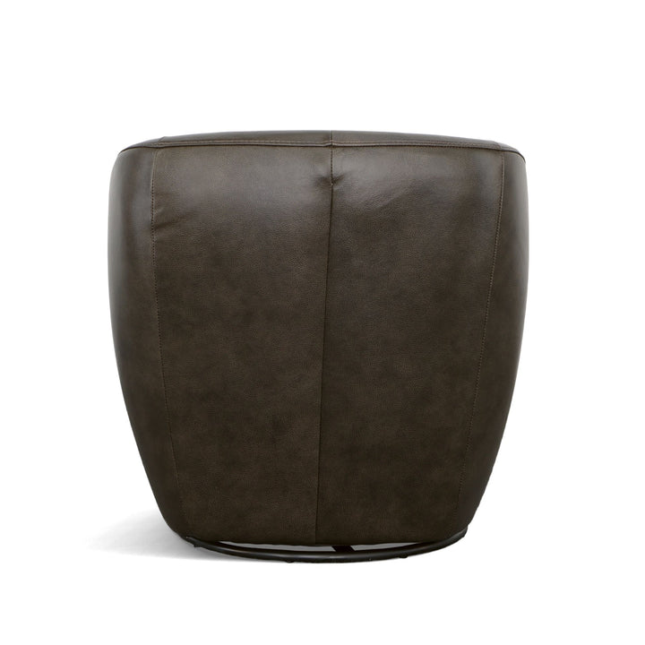 Wade Leather Swivel Chair in Carob
