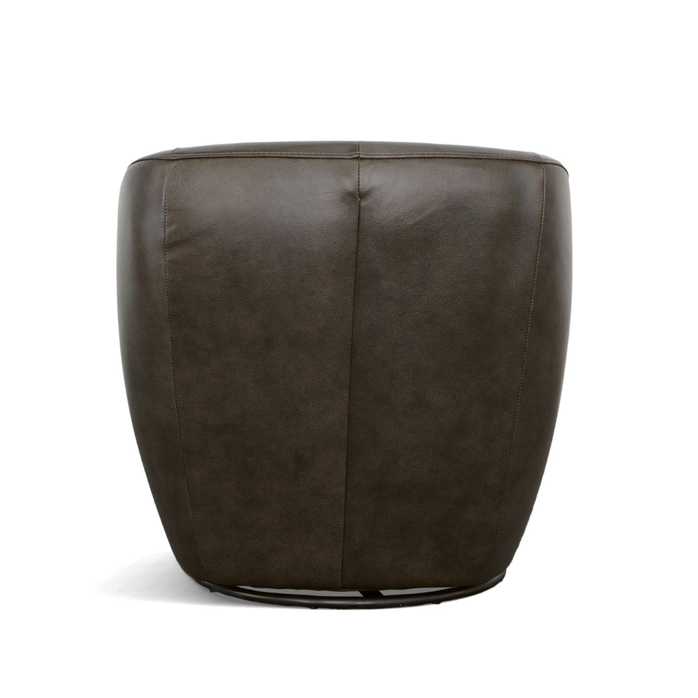 Wade Leather Swivel Chair in Carob