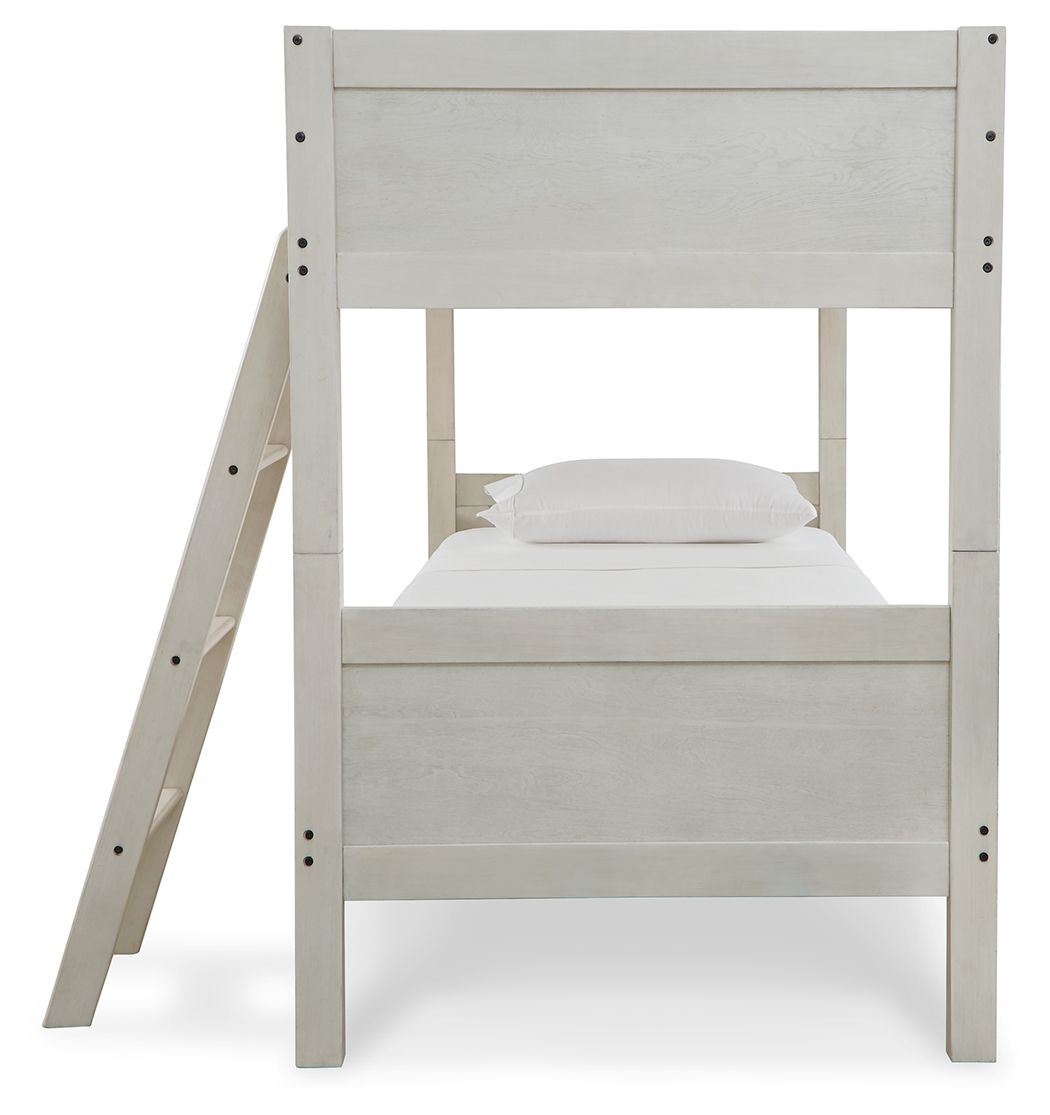 Robbinsdale - Twin/Twin Bunk Bed w/Ladder - Antique White