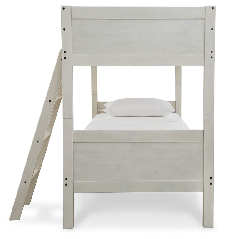Robbinsdale - Twin/Twin Bunk Bed w/Ladder - Antique White