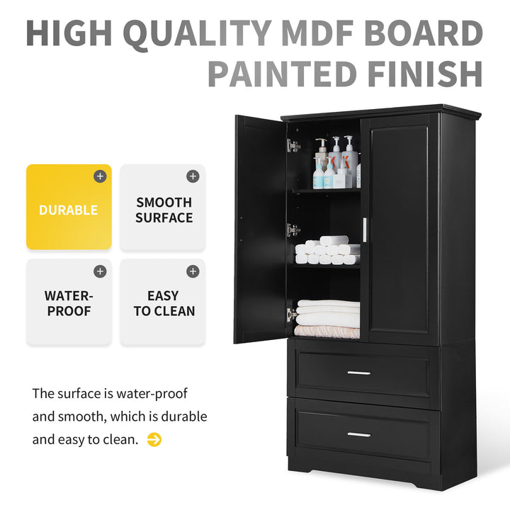 tall-bathroom-storage-cabinet-with-two-doors-and-drawers-black