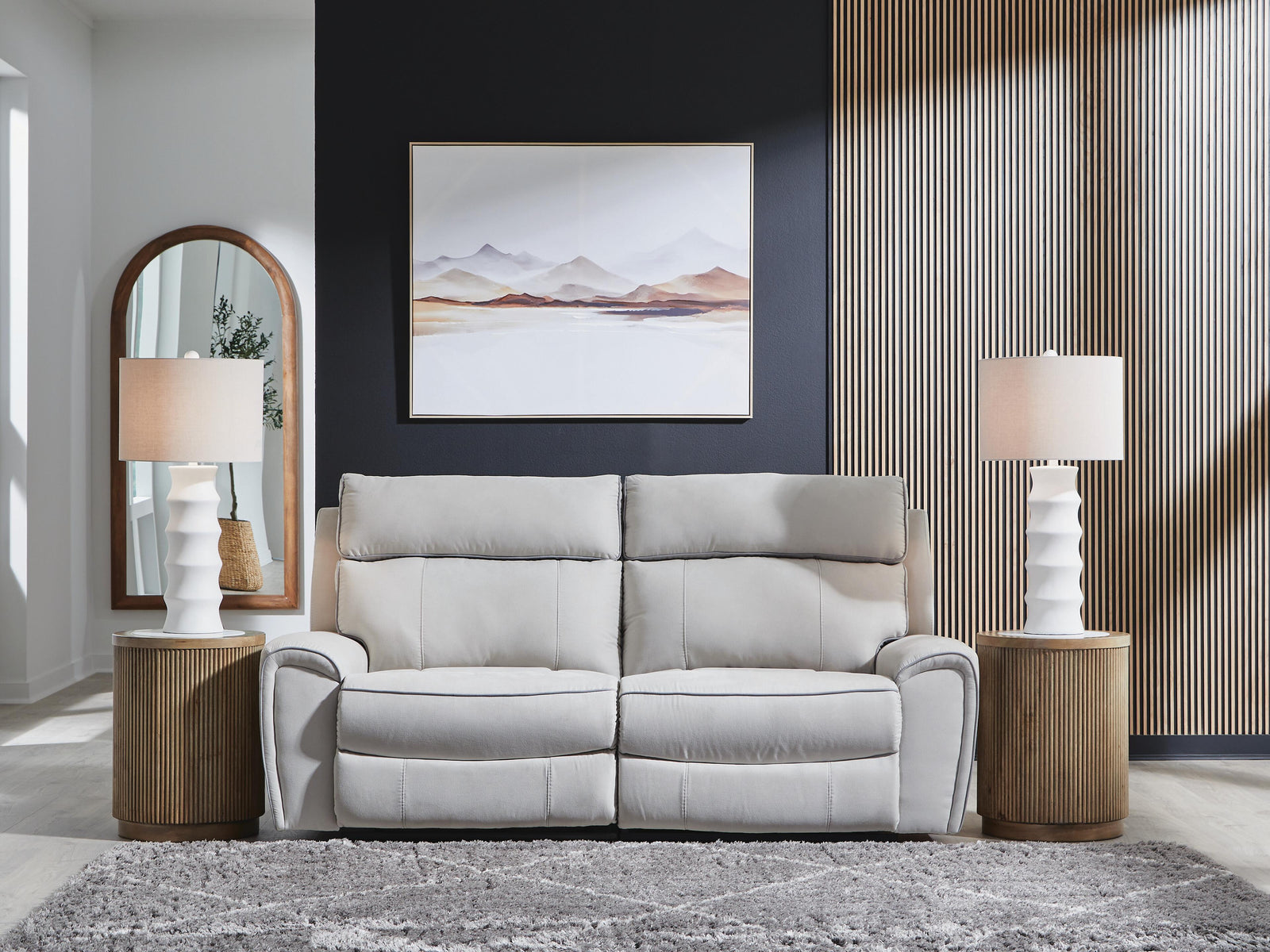 Social Pointe 2-Piece Reclining Loveseat - Gray (2)