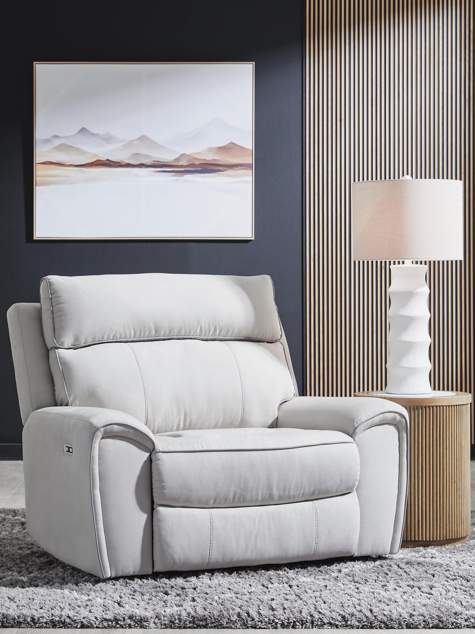 Social Pointe Power Recliner - Gray (2)