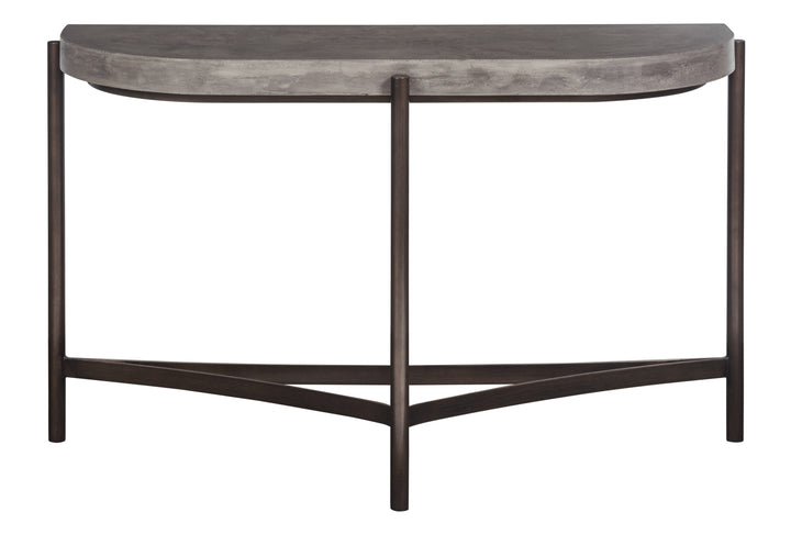 Modus Furniture A89423 Lyon Semi Circular Natural Concrete And Metal Console Table