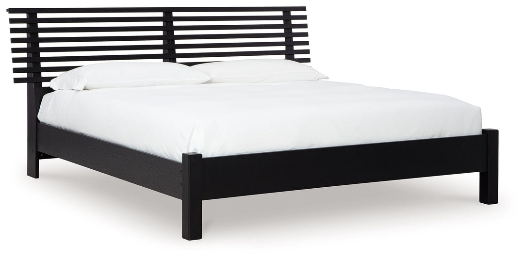 Danziar - King Slat Panel Bed With Low Footboard - Black by Ashley Furniture product image