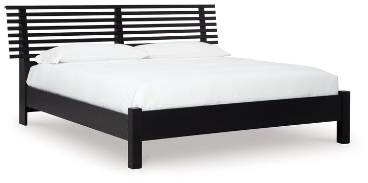 Danziar - King Slat Panel Bed With Low Footboard - Black by Ashley Furniture product image