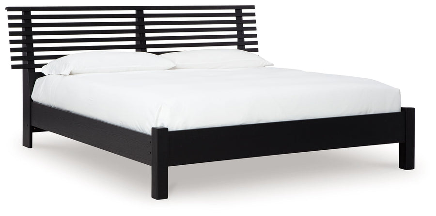 Danziar - King Slat Panel Bed With Low Footboard - Black by Ashley Furniture product image