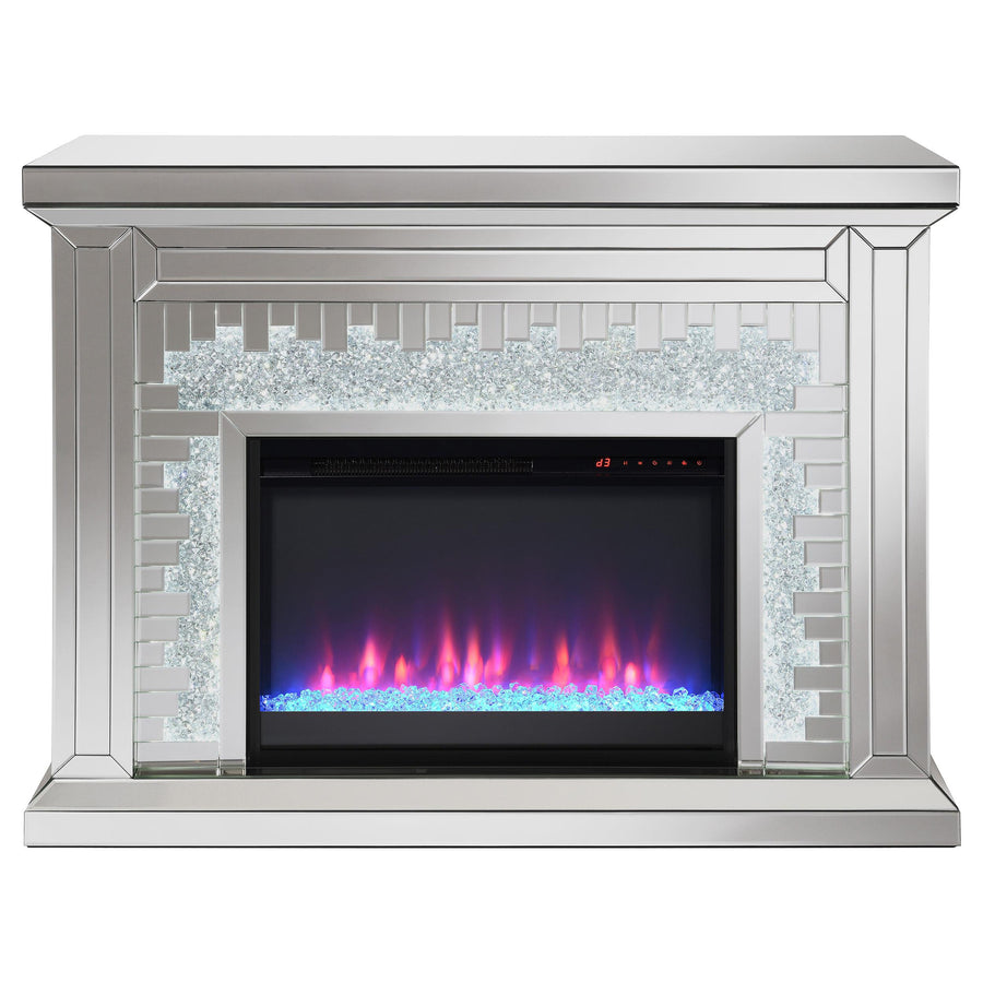 Coaster Furniture 991048 Gilmore Mirrored Freestanding Electric Fireplace Silver