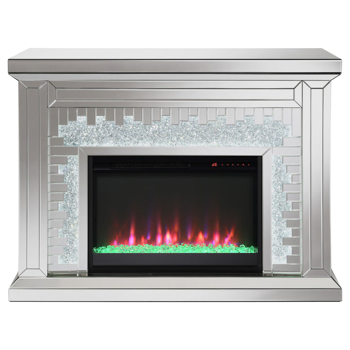 Coaster Furniture 991048 Gilmore Mirrored Freestanding Electric Fireplace Silver
