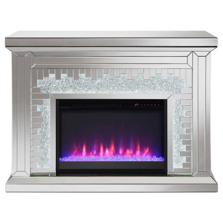 Coaster Furniture 991048 Gilmore Mirrored Freestanding Electric Fireplace Silver