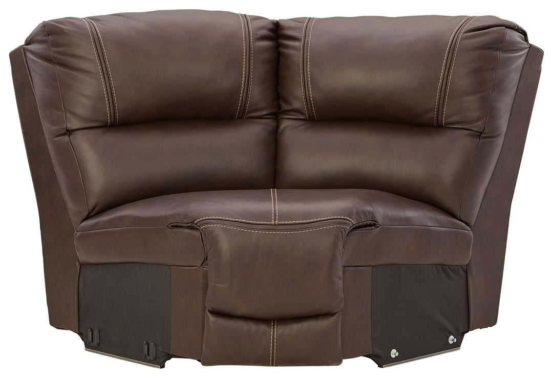 Dunleith - 7-Piece Power Reclining Sectional With LAF And RAF Zero Wall Power Recliners - Chocolate by Ashley Furniture product image
