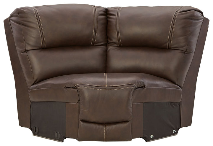 Dunleith - 7-Piece Power Reclining Sectional With LAF And RAF Zero Wall Power Recliners - Chocolate by Ashley Furniture product image