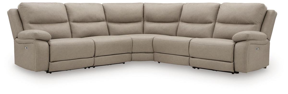 Narwhal Place 5-Piece Power Reclining Sectional - Pebble (1)