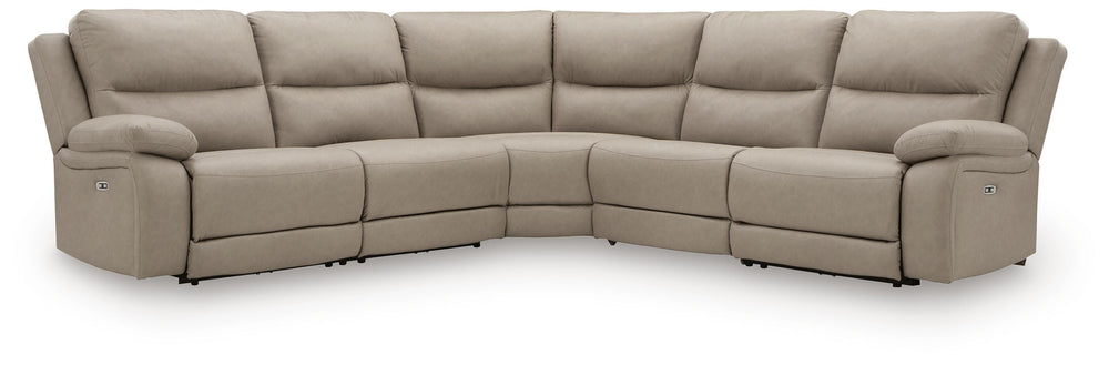 Narwhal Place 5-Piece Power Reclining Sectional - Pebble (1)