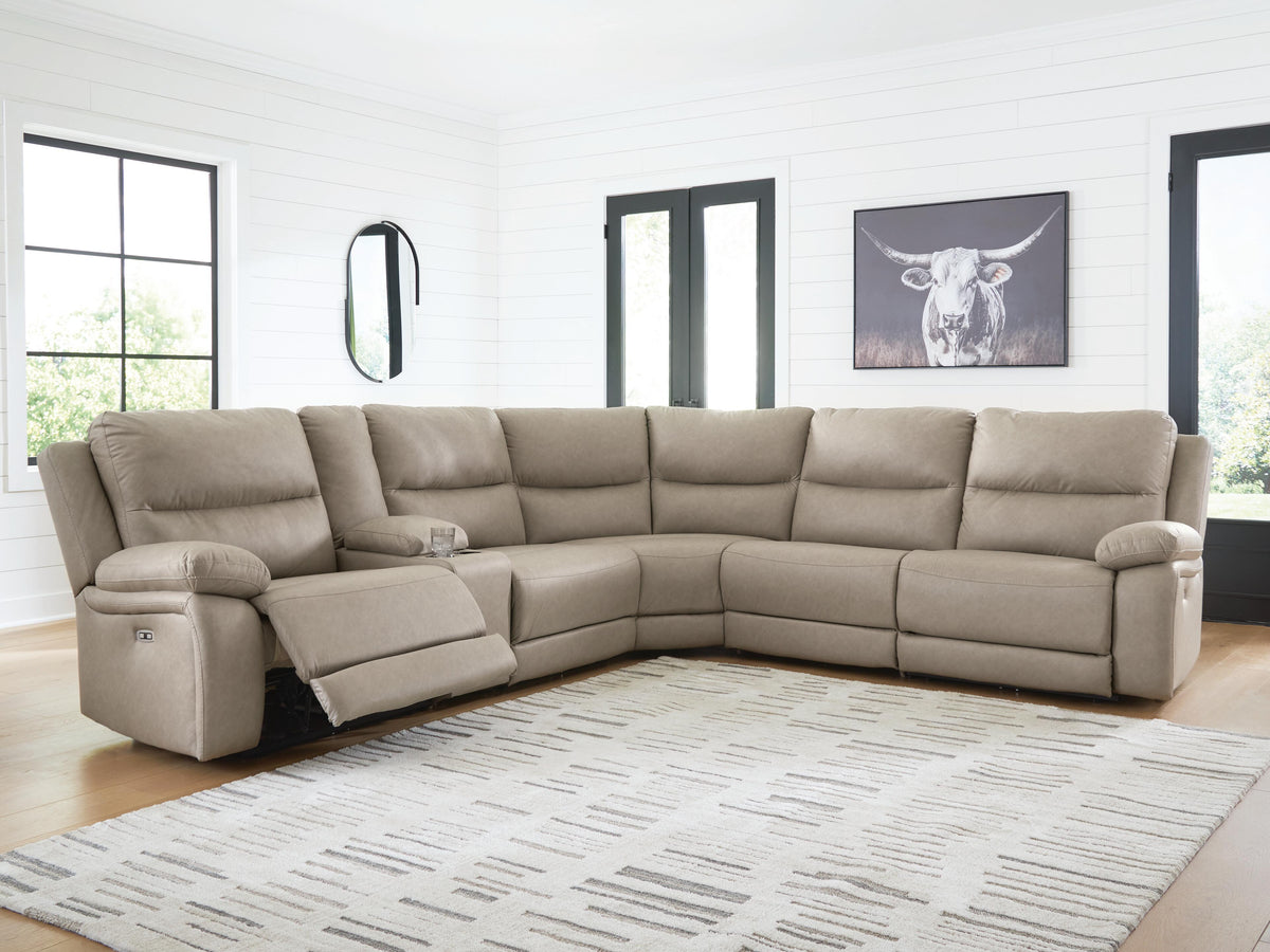 Narwhal Place 6-Piece Power Reclining Sectional - Pebble (2)