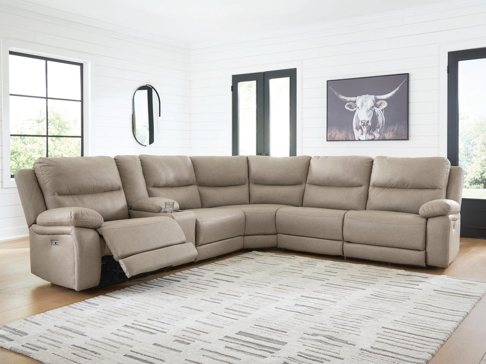 Narwhal Place 6-Piece Power Reclining Sectional - Pebble (2)