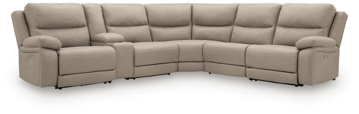 Narwhal Place 6-Piece Power Reclining Sectional - Pebble (1)