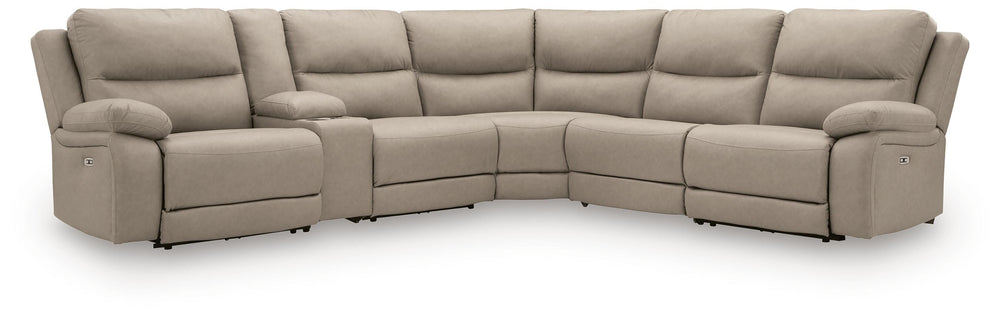 Narwhal Place 6-Piece Power Reclining Sectional - Pebble (1)
