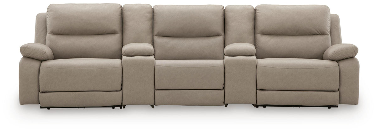 Narwhal Place 5-Piece Power Reclining Sectional - Pebble (1)