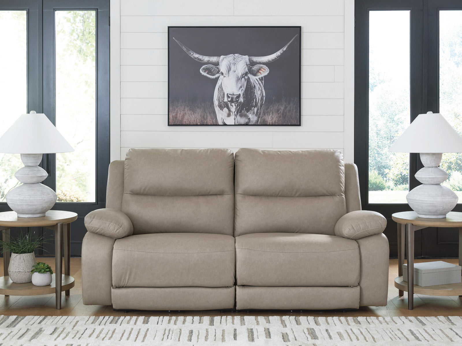 Narwhal Place 2-Piece Reclining Loveseat - Beige (2)