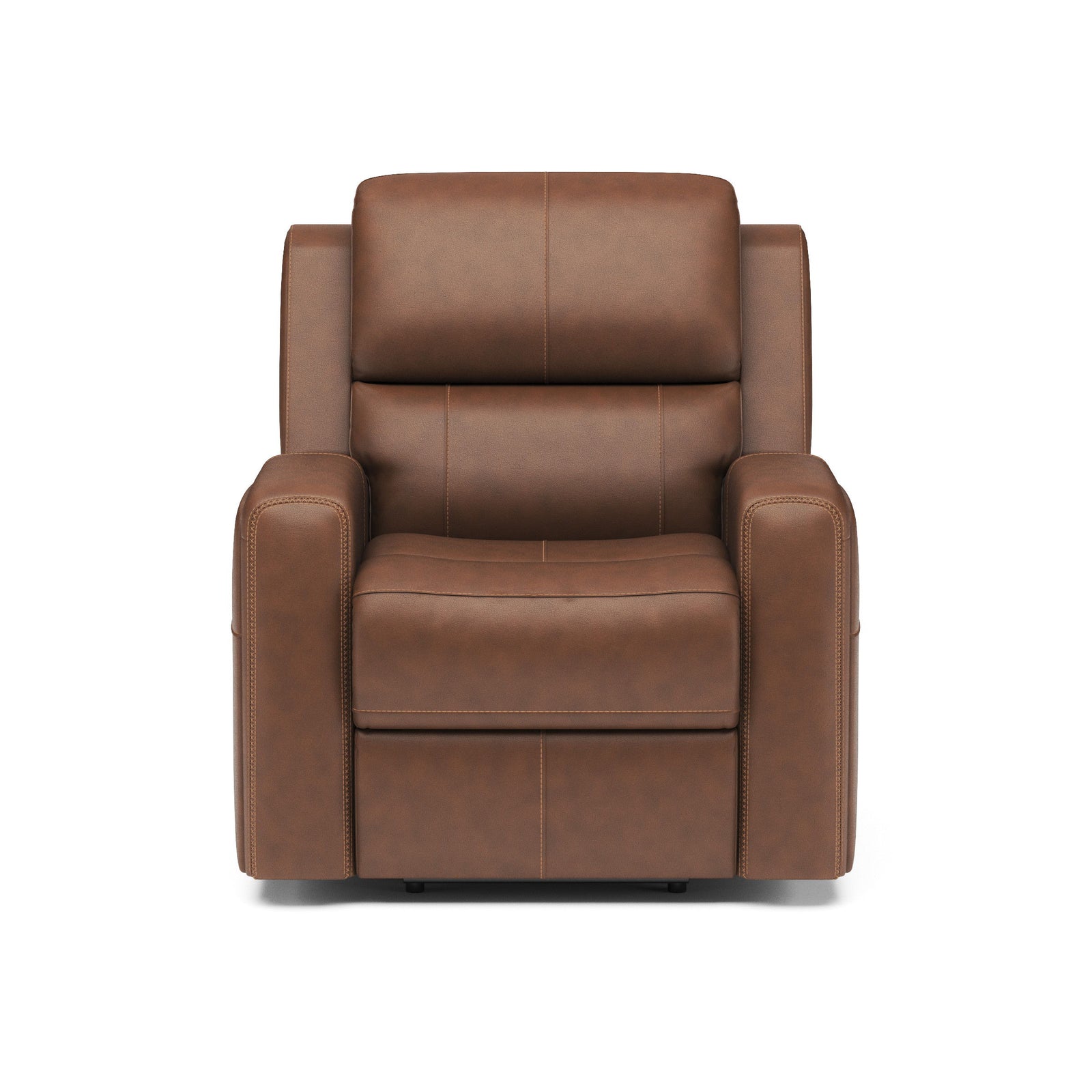 Linden Leather Power Recliner With Power Headrest & Lumbar - Caramel