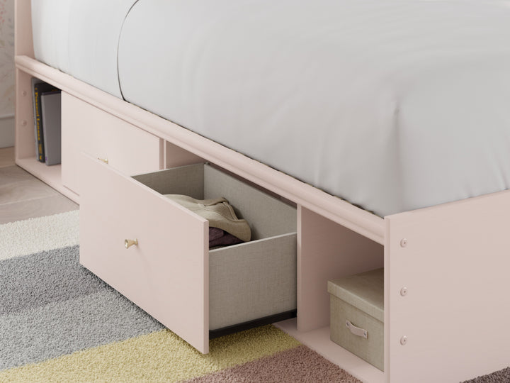 Wistenpine - Twin Upholstered Panel Bed With Under Bed Storage - Blush by Ashley Furniture product image