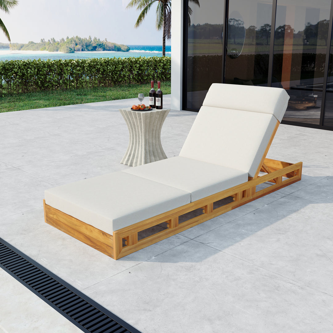 Acacia Headrest Chaise Lounge – Cream