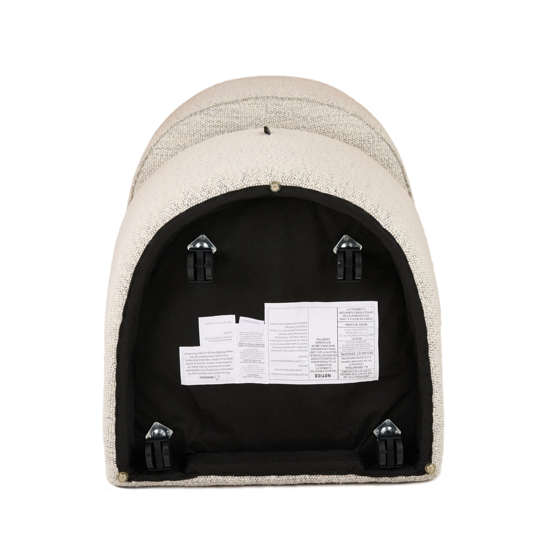 Angie  Modern Beige Fabric Dining Chair